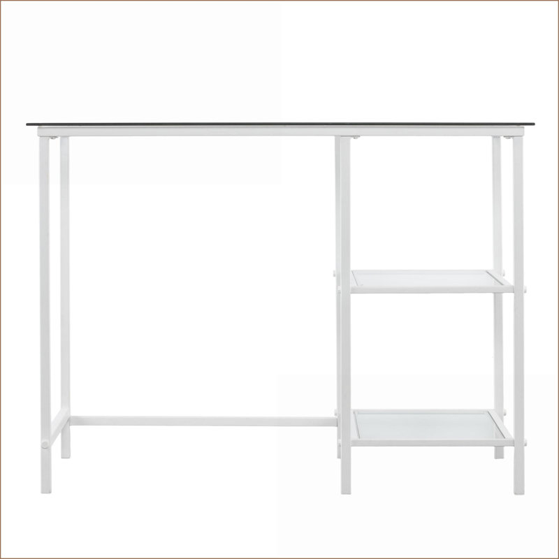 Bureau étudiant en métal / verre | Blanc | Fer