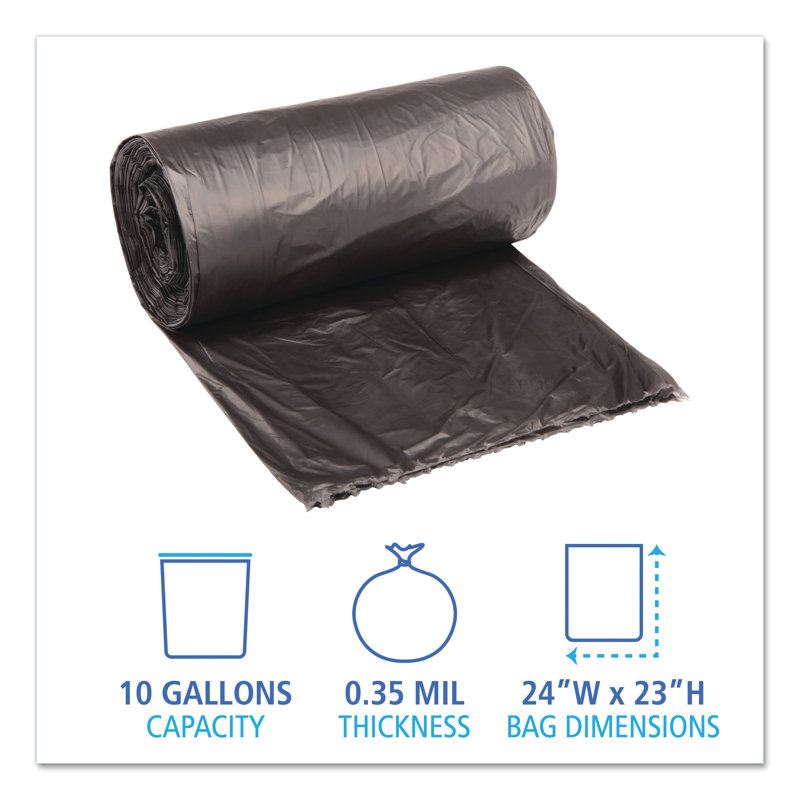 10 Gallons Resin Trash Bags - 500 Count