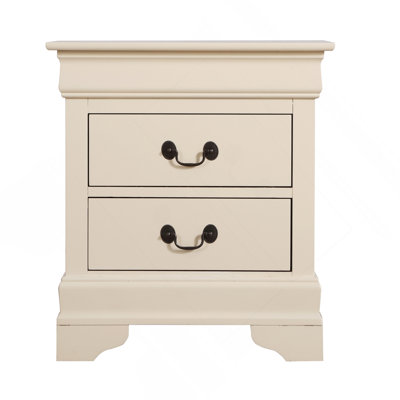 Élégante table de chevet beige au design classique