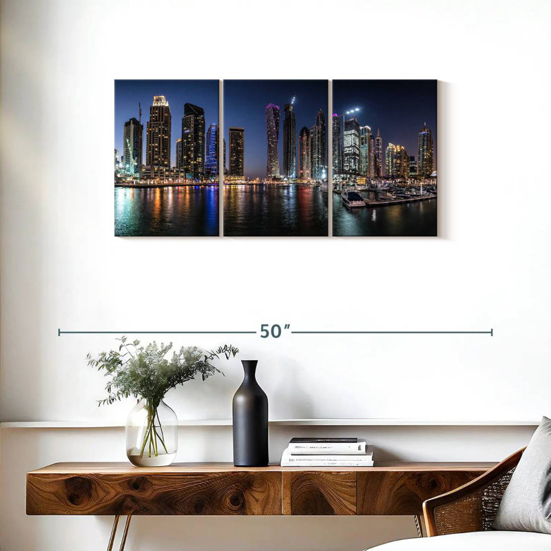 Sireci Dubai Marina After Dark, 18" H x 38" W