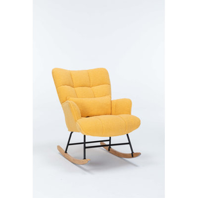 Chaise berçante rembourrée confortable avec haut dossier Teddy, parfaite pour la détente de la chambre de bébé et du salon