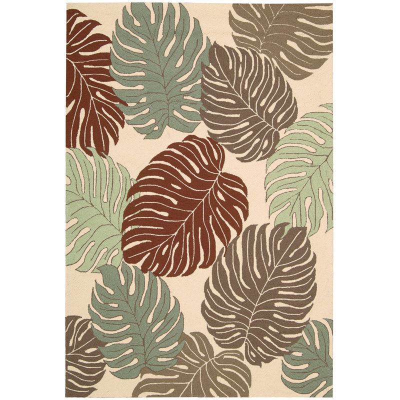 Ely Floral Indoor / Outdoor Rug, Rectangle 9'6" x 13'
