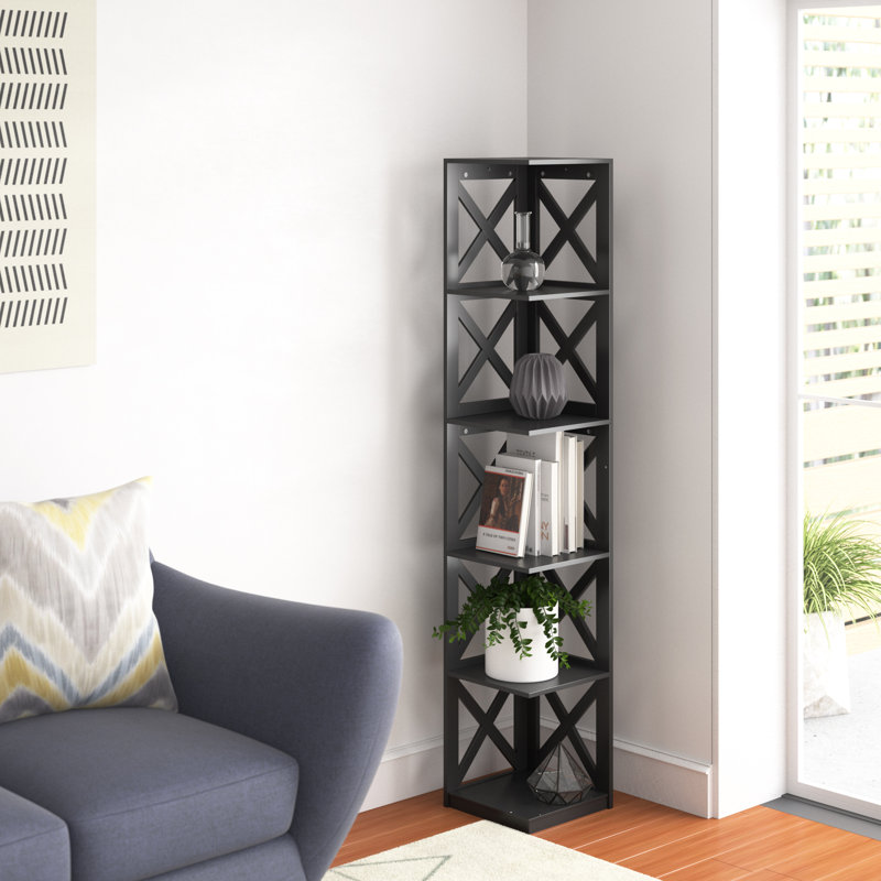 Ottawa 30cm W Cube Bookcase, (5 Shelves) 160” H x 30” W x 30” D, Black