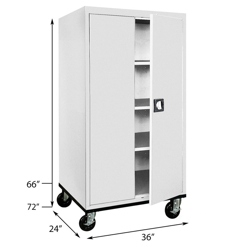 Armoire de rangement simple en acier de calibre 20 (H 72 po x l 36 po x P 24 po), Gris colombe
