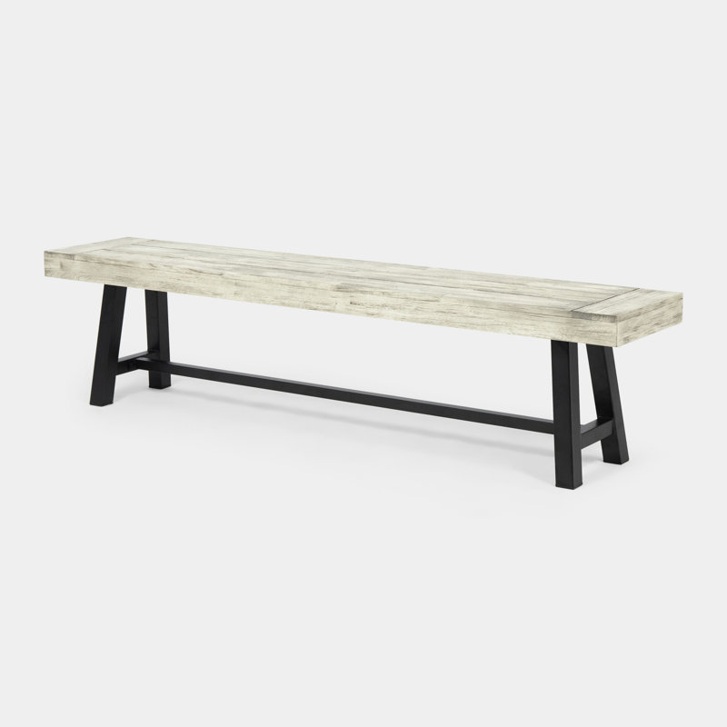 Banc d'extérieur de couleur grise - en bois massif