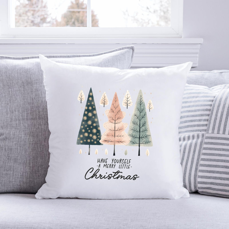 Coussin décoratif en polyester 02_Hygge_Christmas_tree, 16 po x 16 po