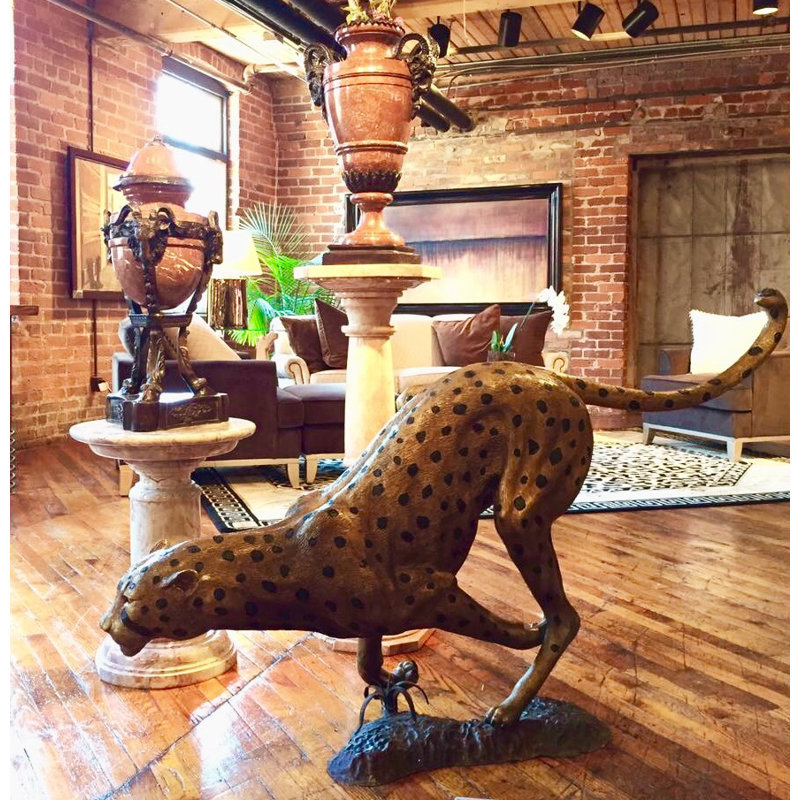 Sculpture de jardin guépard bronze