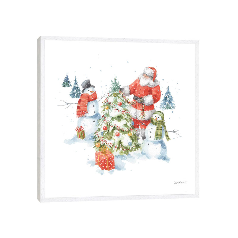 Welcoming Santa VIII by Lisa Audit - Painting on Canvas, 93.98cm H x 93.98cm W x 3.81cm D, White Framed