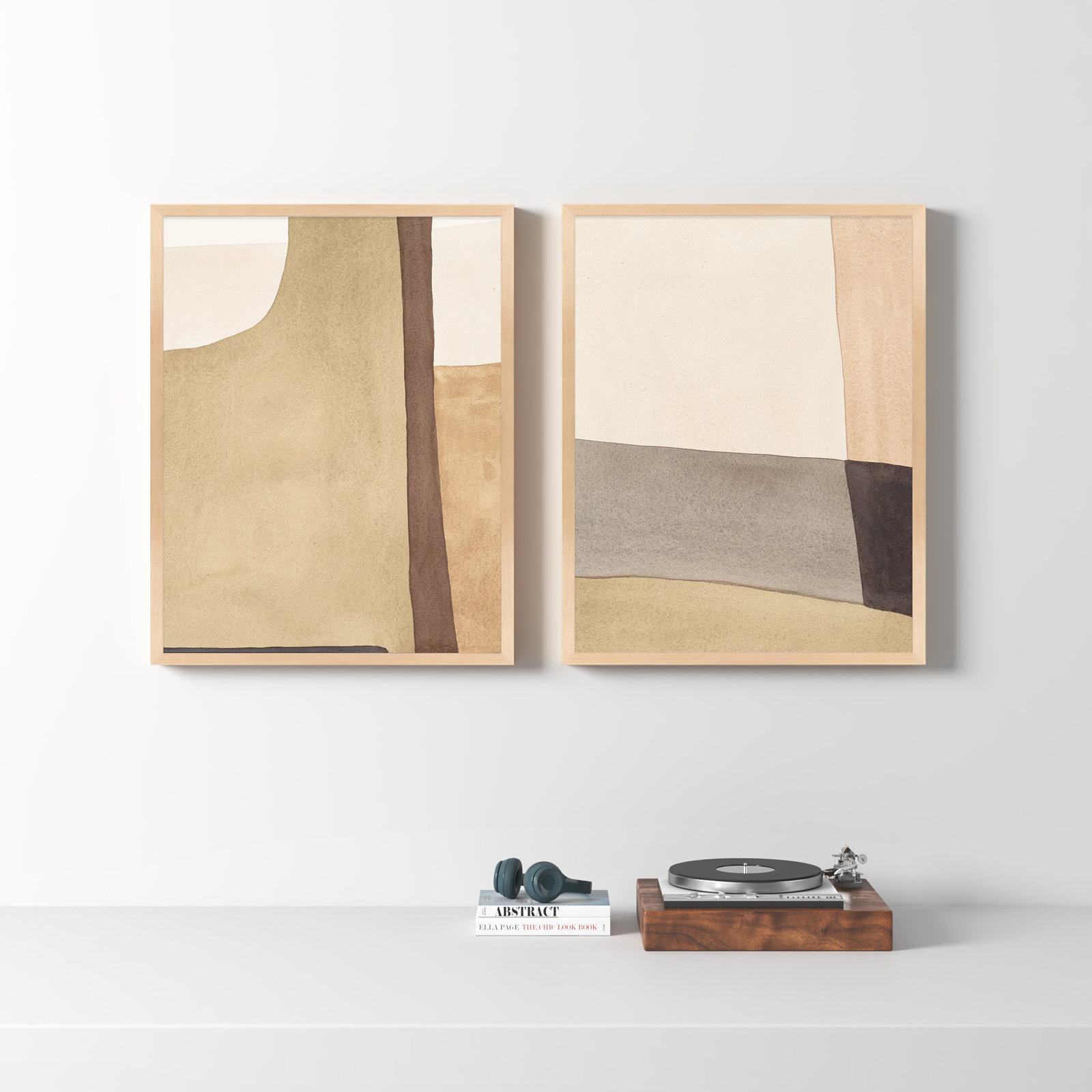 Overlapping By 2 by Julia Balfour, Brown Framed, 38" H x 30" W x 1.25" D