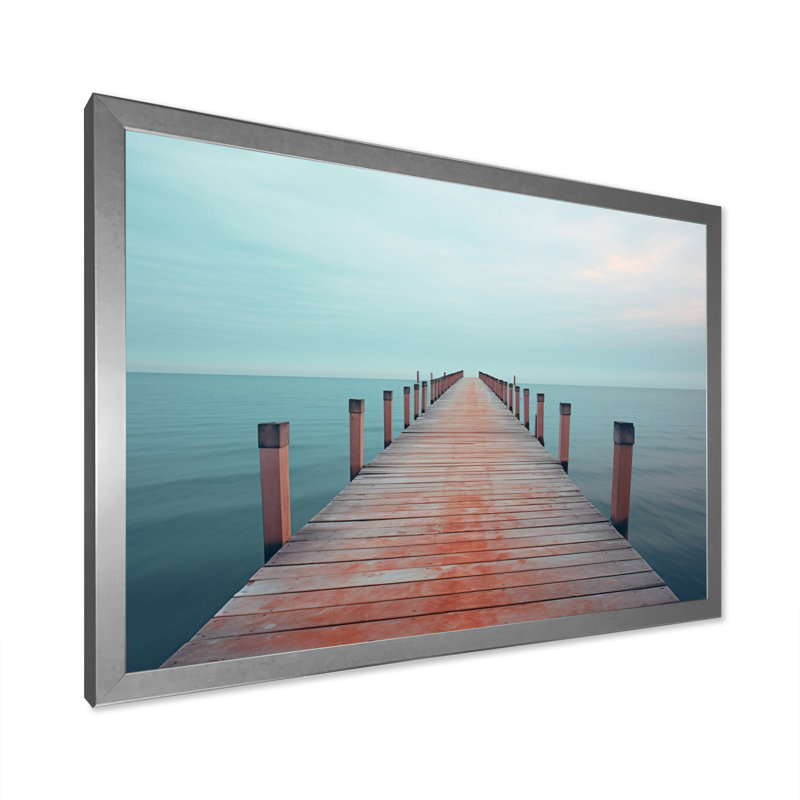 Tiphonnet Pier To Infinity II sur toile, Cadre simple argenté, H 30 po x l 40 po x P 1,5 po