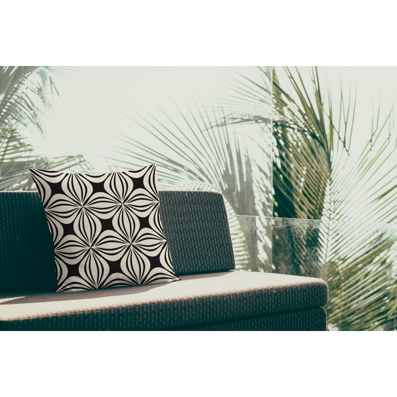 Housse et insert de coussin décoratif en polyester, L 15 po x H 15 po, Noir