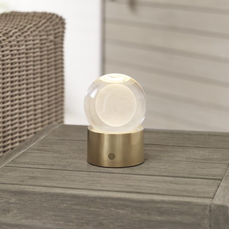 Mina Accent Rechargeable Table Lamp, Natural Brass