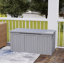 Boîte de rangement extérieure en bois massif - Boîte de rangement multifonctionnelle avec siège et plateau de table pour coussins de patio, jouets de piscine et outils de jardin-121840236-121840239