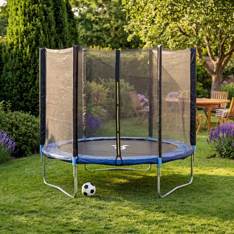 Charles Bentley 244cm Round Backyard Trampoline with Safety Enclosure