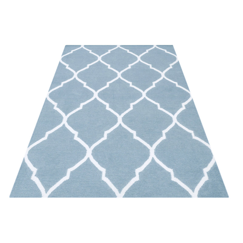 Caroline Geometric Viscose Hand Woven Area Rug, Rectangle 120 x 180cm