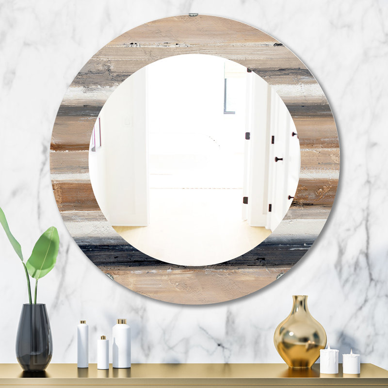 Miroir mural Mid-Century géométrique Natural Balance III, H 31,5 po x l po