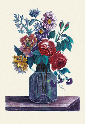 Vase de fleurs, reproduction d’art, H 42 po x l 28 po x P 1,5 po