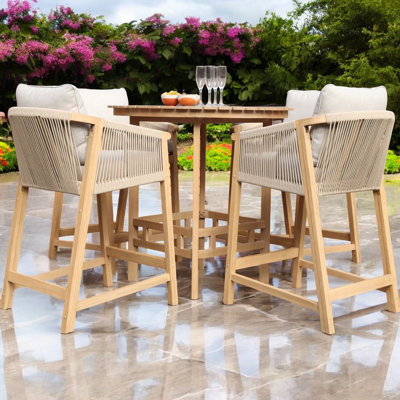 FSC 1 Roma Bar set 100cm High Table with 4x Deluxe Roma Bar Stools