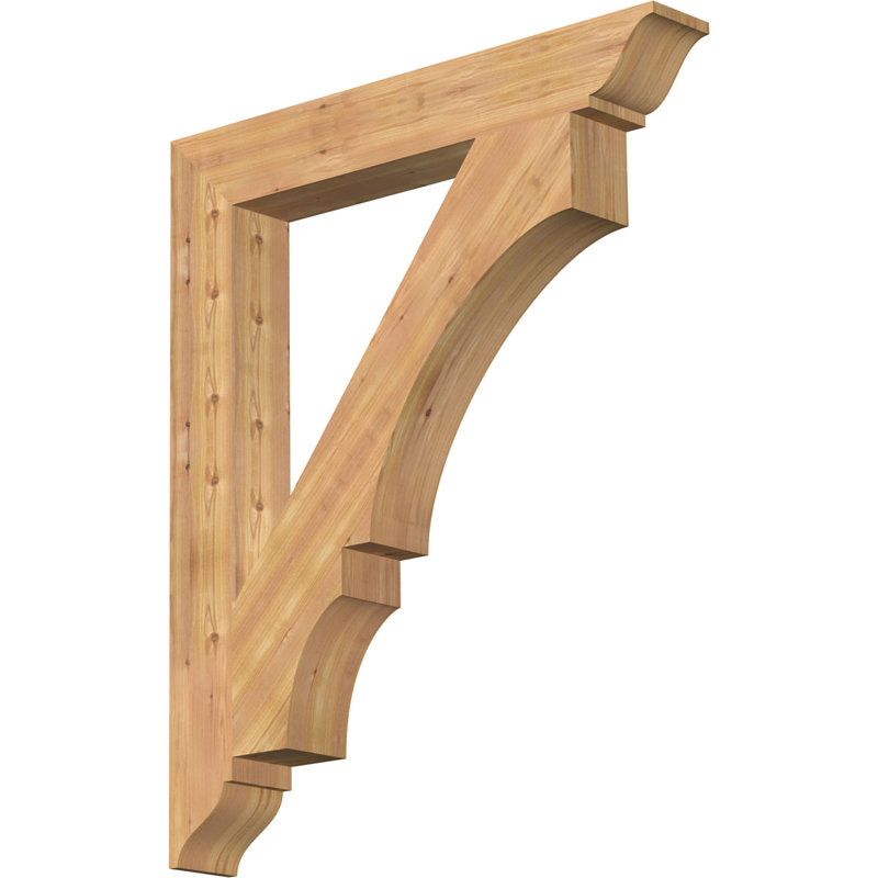 H 5,5 po x l 40 po x Support en bois / corbeau, Cèdre rouge de l'Ouest lisse, L 5 1/2 po x P 40 po x H 48 po