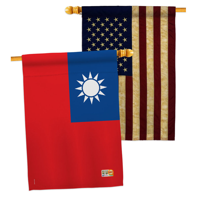 Drapeau de maison à 2 côtés en polyester 3 pi 3 po x 2 pi 3 pi Taïwan