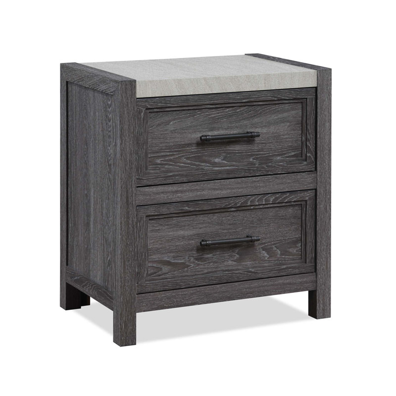 Meuble en bois 1pc 2 tiroirs table de chevet bicolore