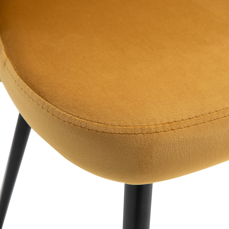 Chaise d'appoint en velours jaune