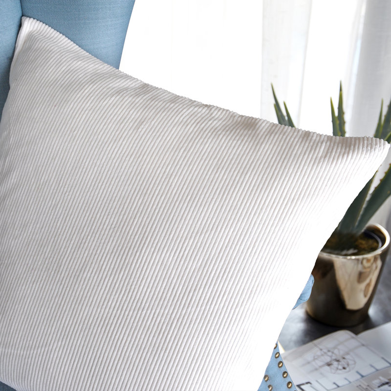 Housse de coussin carrée, 26 po x 26 po, Blanc antique
