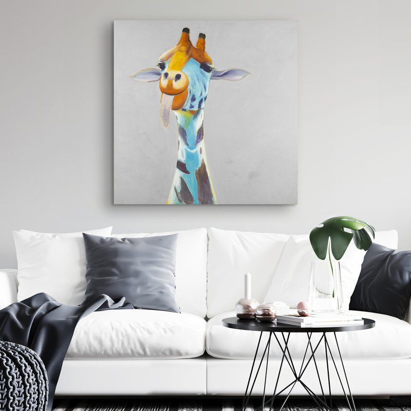 Funny giraffe - 32"x32" art on canvas