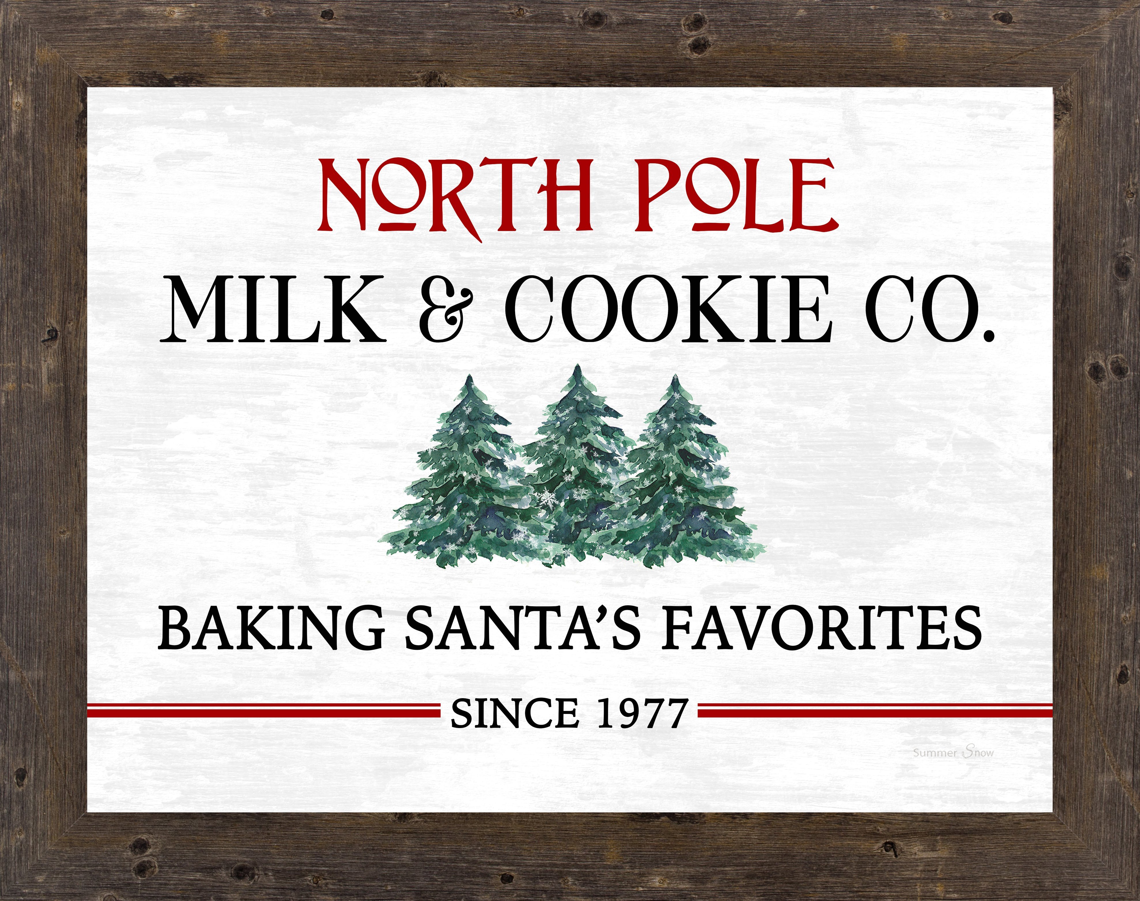 Milk & Cookie Co, Christmas Kitchen Sign, Retro Christmas Decor, Large  Canvas Signs, Vintage Winter Wall Art, North Pole Milk and Cookie Co 