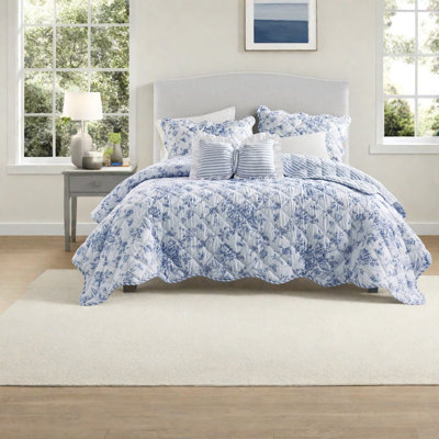 Ensemble de courtepointe réversible en polyester pour grand lit