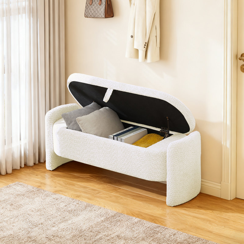 Upholstered Bench, White