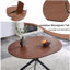 Table de salle à manger extensible ronde avec pieds robustes en métal-134229016-134229017