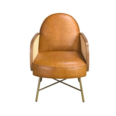 Brown leather armchair
