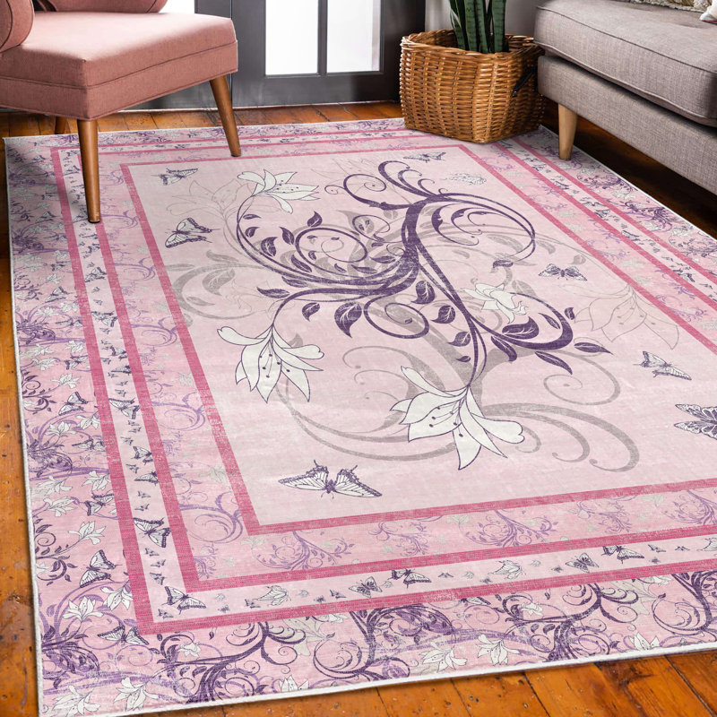 Tapis décoratif Jireth Spring, Rectangle 4 pi x 5 pi 5 po