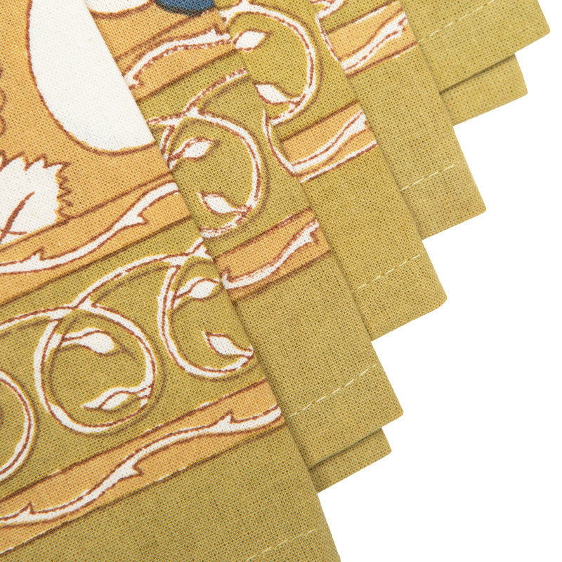 Forest Harvest 100% Cotton Square Napkins, Mustard/Blue