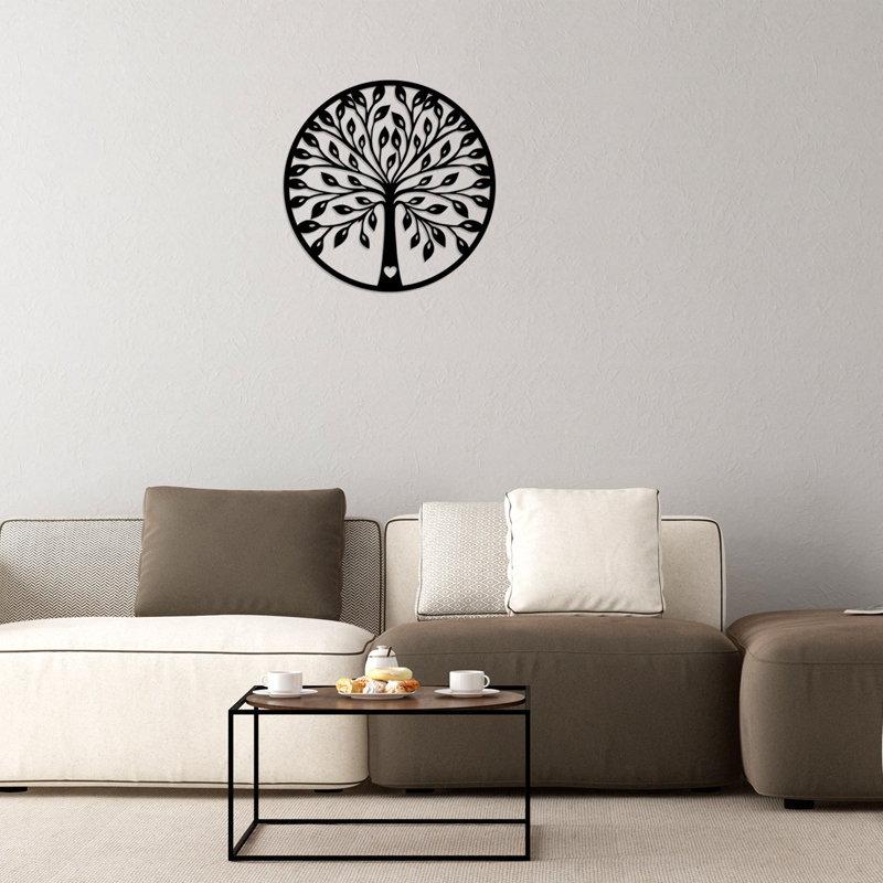 Elegant Decorative Wooden Wall Accessory, Black Finish, 22.8 x 22.8 inches | 100% Wood, Thickness: 0.3 inches | Perfect for Home Decor, Laser-Cut Design, Protected Packaging, Unique and Stylish Addition