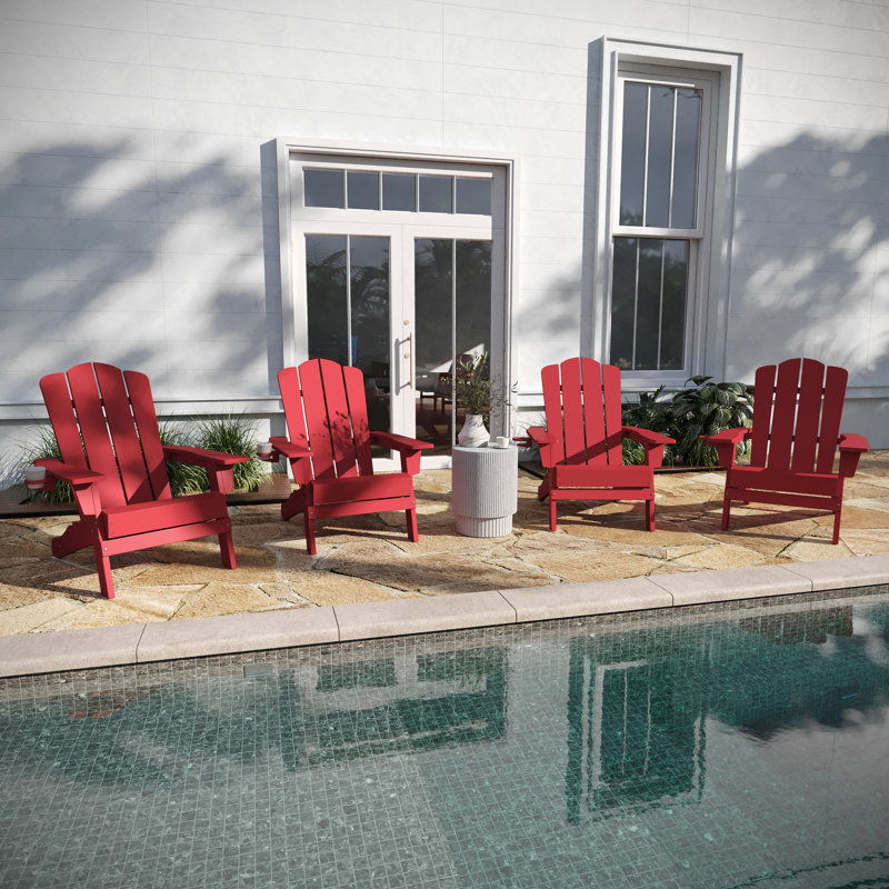 Chaise Adirondack en plastique Collis, Rouge