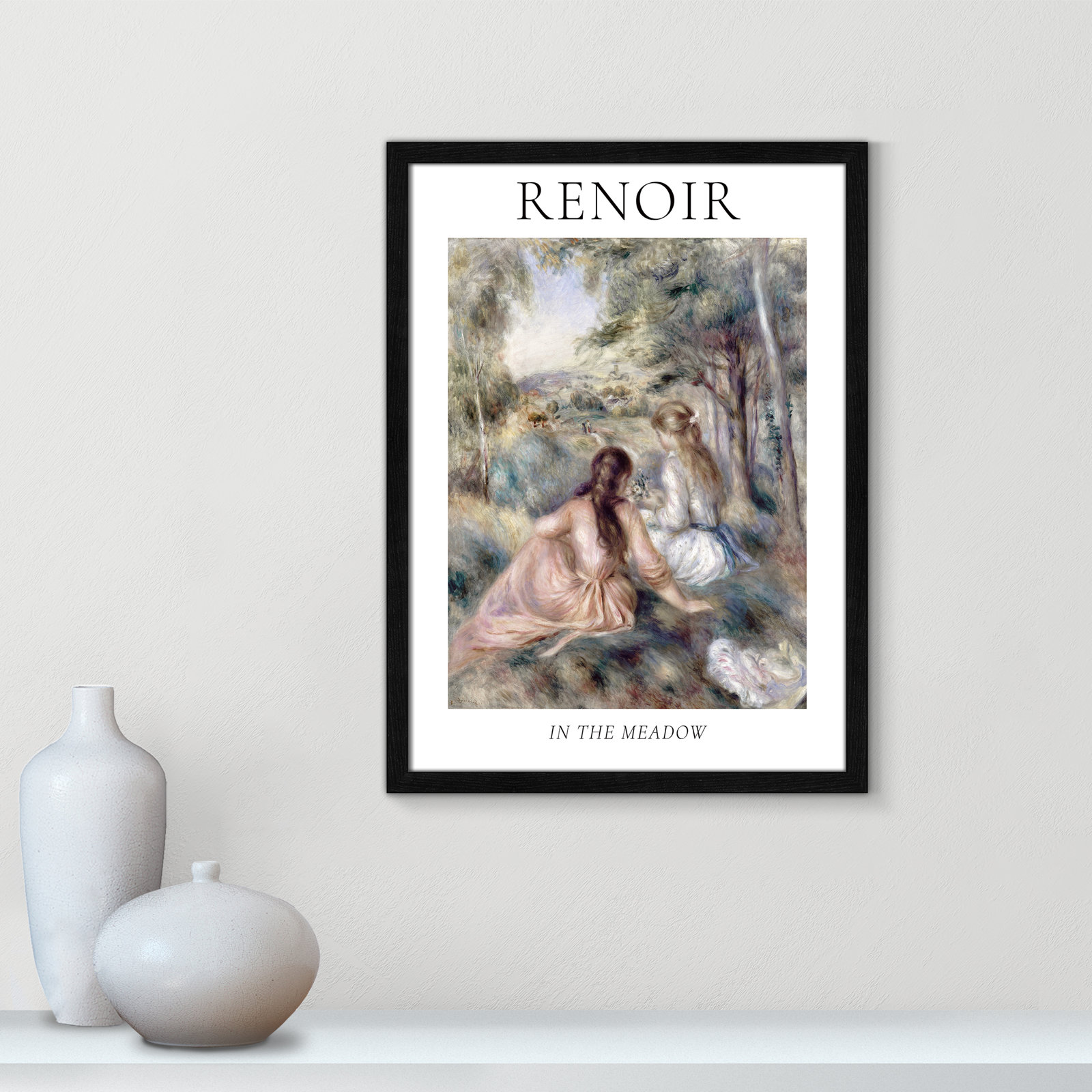 Old Masters Collection "In the Meadow" Print, Black Single Picture Frame, No, 23" H x 17" W x 0.75" D
