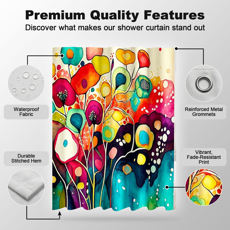 Shower Curtains with Hooks Included