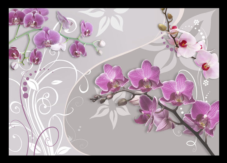 Flight of Orchids 2.10m x 300cm Wallpaper, Purple, 400 cm x 280 cm