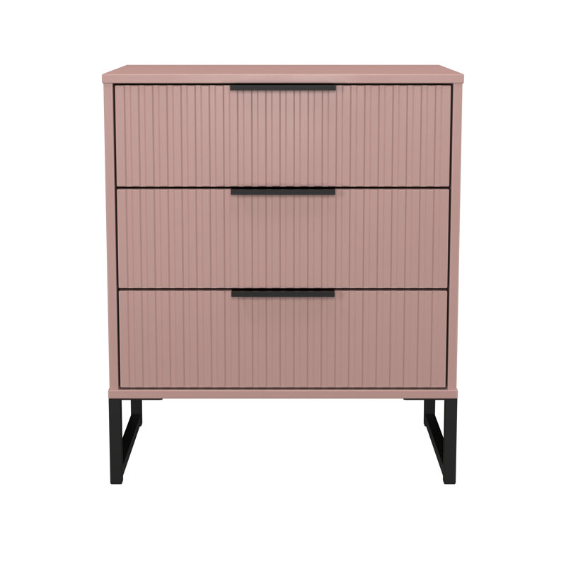 Bernat 58cm W 3 - Drawer Chest of Drawers, Pink