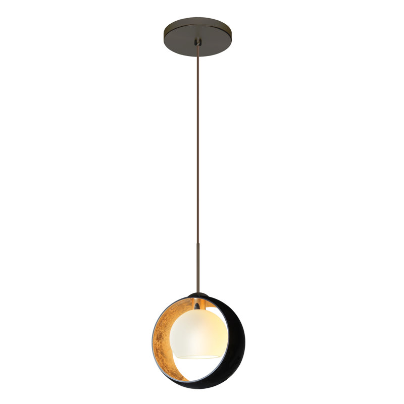 Luminaire suspendu géométrique 1 lumières simple Speidel, Feuille dorée, Bronze brossé