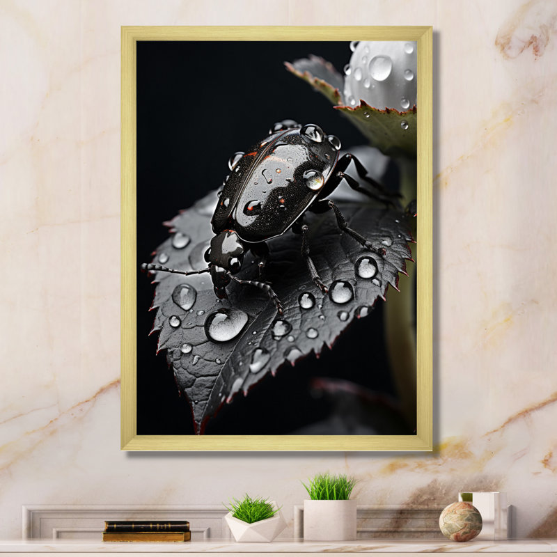 Kymiere " Insects Bugs Portrait II ", Gold Single Picture Framed, 32" H x 24" W x 1" D