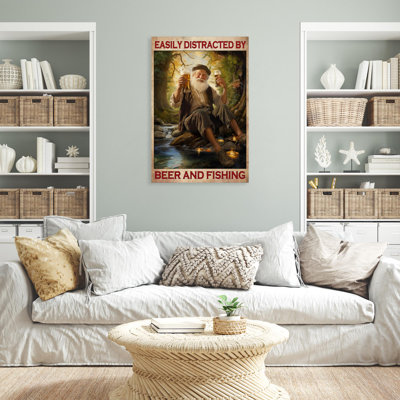 Marlet Beer And Fishing On Canvas Print