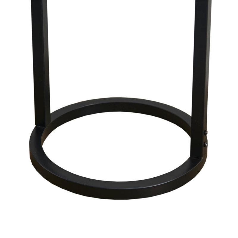 Lampe de table en métal avec abat-jour tambour en verre, cordon d'alimentation noir de 72 po