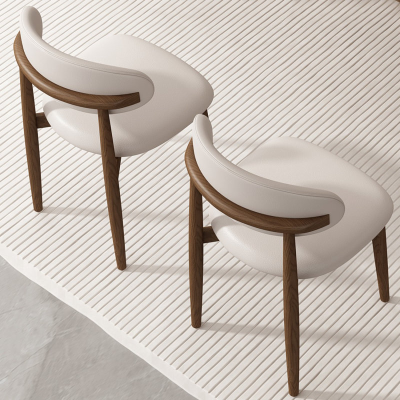 White Solid back side Chair(Set of 2)
