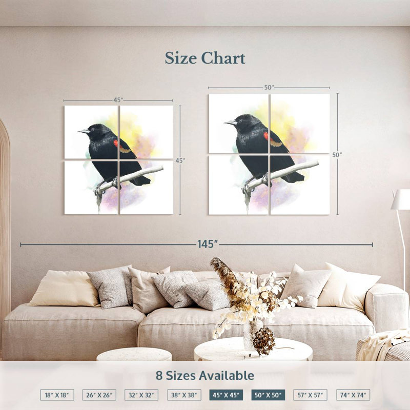 Brampt Red Winged Blackbird, 50" H x 50" W