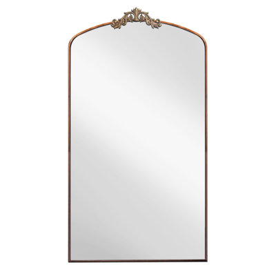 Full Length Mirror 36X66 Inch Vintage Ornate Arched Floor Mirror Metal Framed Mirror Dressing Mirror Oversized Wall Mirror, For Entryway, Living Room, Bedroom, Clothing Shop,  Antique Bronze