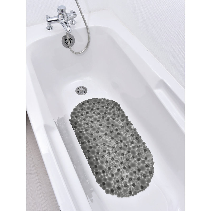 Tapis de douche 15 po x 27 po Jalese, Gris