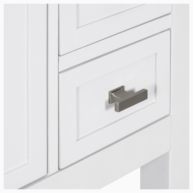 1 meuble-lavabo simple avec comptoir Lazos, Blanc